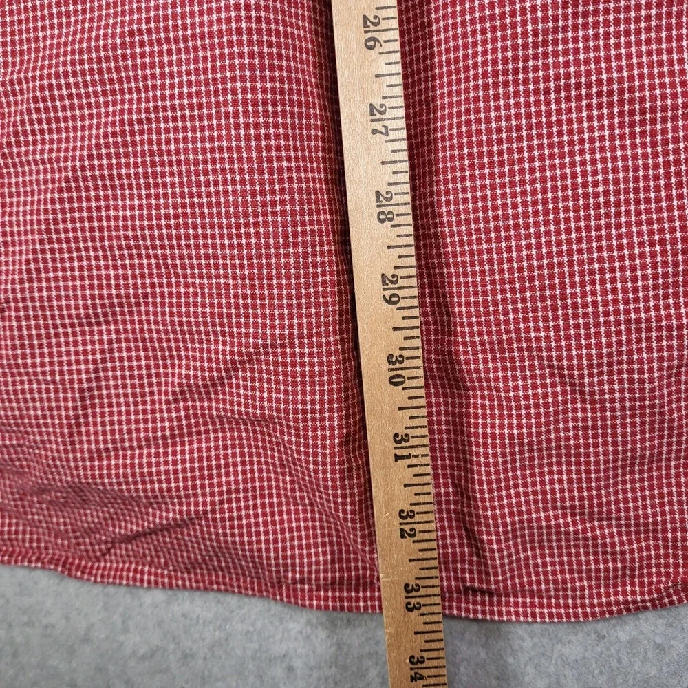 Eddie Bauer Long Sleeve Button‎ Up Shirt Mens XXL Tall Red Check
